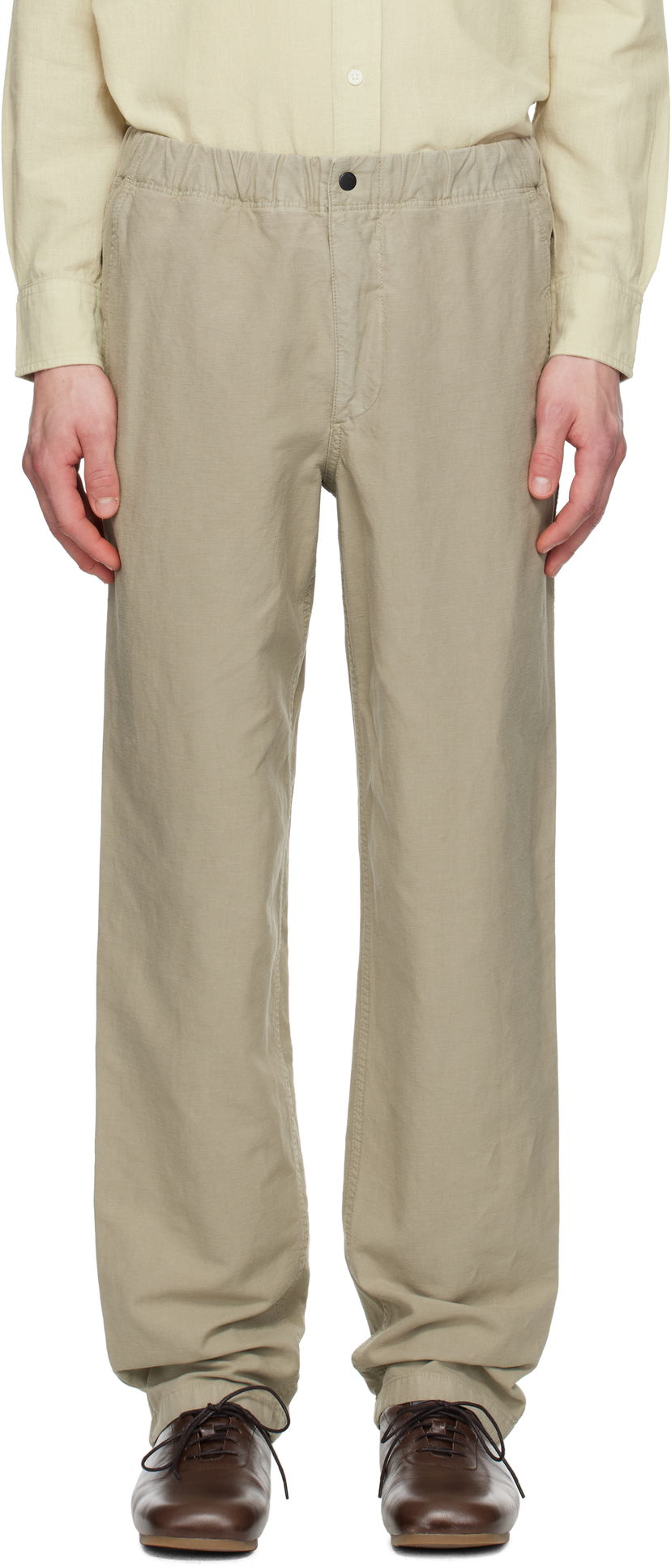 Hlače NORSE PROJECTS Norse Projects Ezra Relaxed Cotton Linen Trousers Bež | N25-0420