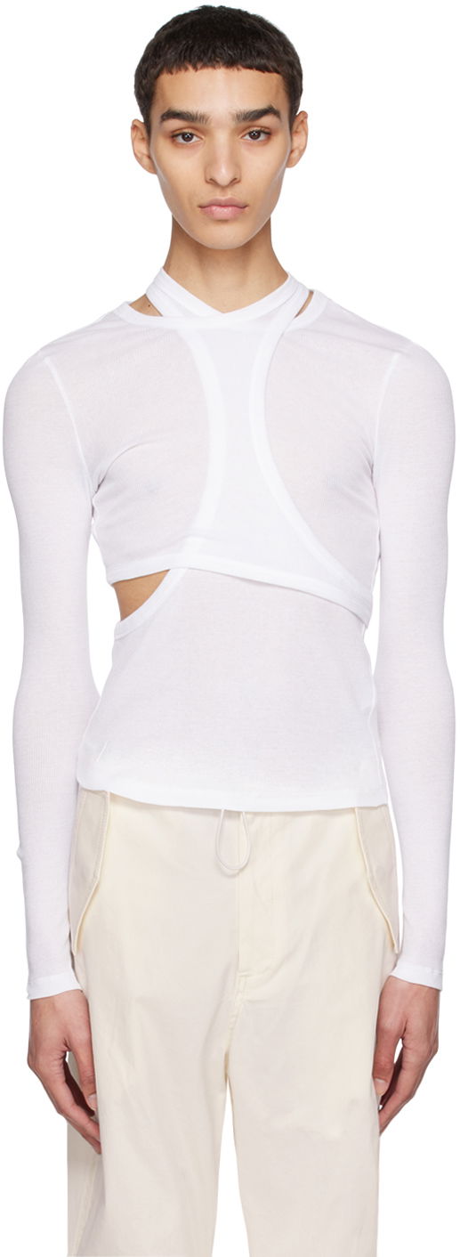 Majica kratkih rukava Dion Lee Modular Cutout Long Sleeve T-Shirt Bijela | C3102R23