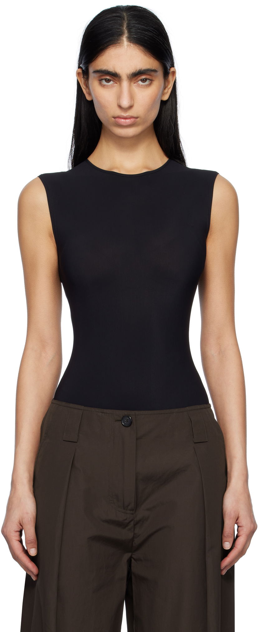 Body AGOLDE AGOLDE Aura Bodysuit Crna | A7295-1145