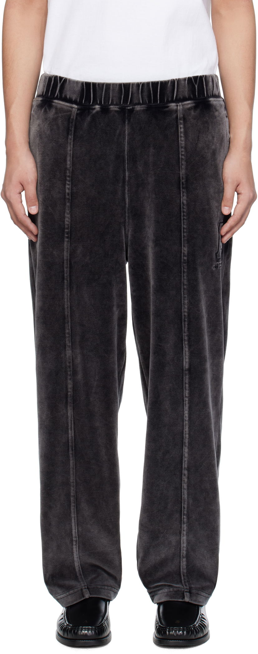 Trenirka AAPE by A Bathing Ape AAPE by A Bathing Ape Injection Velour Sweatpants Crna | AAPPTMC623XXNBKL
