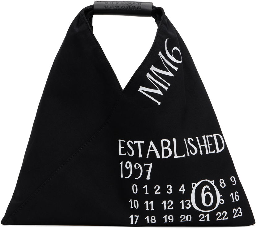 Ručna torbica Maison Margiela Maison Margiela Mini Jersey Tote 'Established Print' Crna | SB6WD0013 P7260