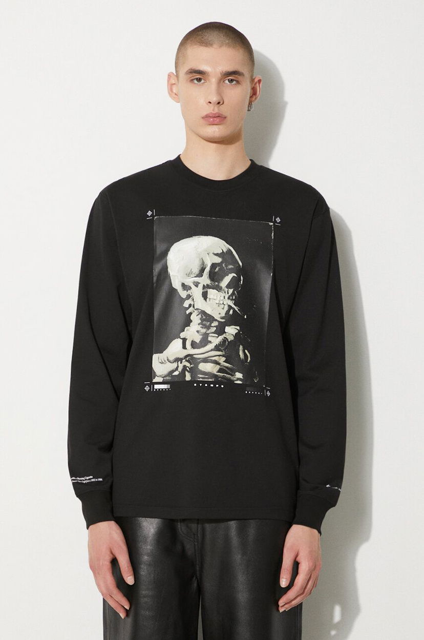 Majica kratkih rukava Stampd STAMPD Skeleton Relaxed Fit Graphic Long Sleeve T-Shirt Crna | SLA.M3249LT.BLK