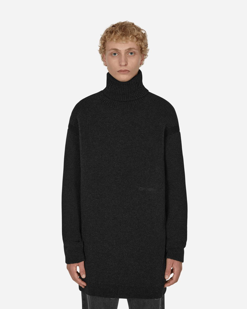 Džemper Off-White Micro Bouclé Knit Turtleneck Black Crna | OMHF039F22KNI001 1010