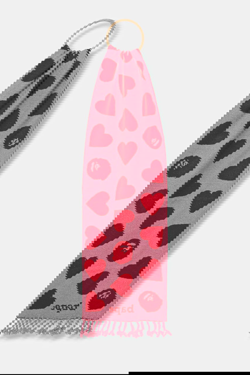 Šal BAPE A Bathing Ape I Love Bape Wool Blend Scarf Ružičasta | 1K80282001, 0