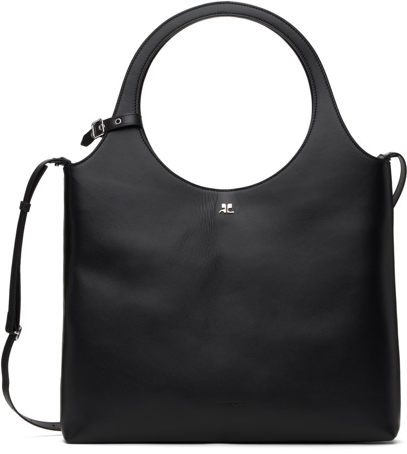 Ručna torbica Courrèges Courrèges Holy Day Leather Tote Bag Crna | 125GSA161CR0065
