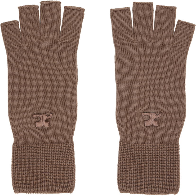 Rukavice Courrèges Courrèges Wool Fingerless Gloves Smeđa | 325MGT031FI0036
