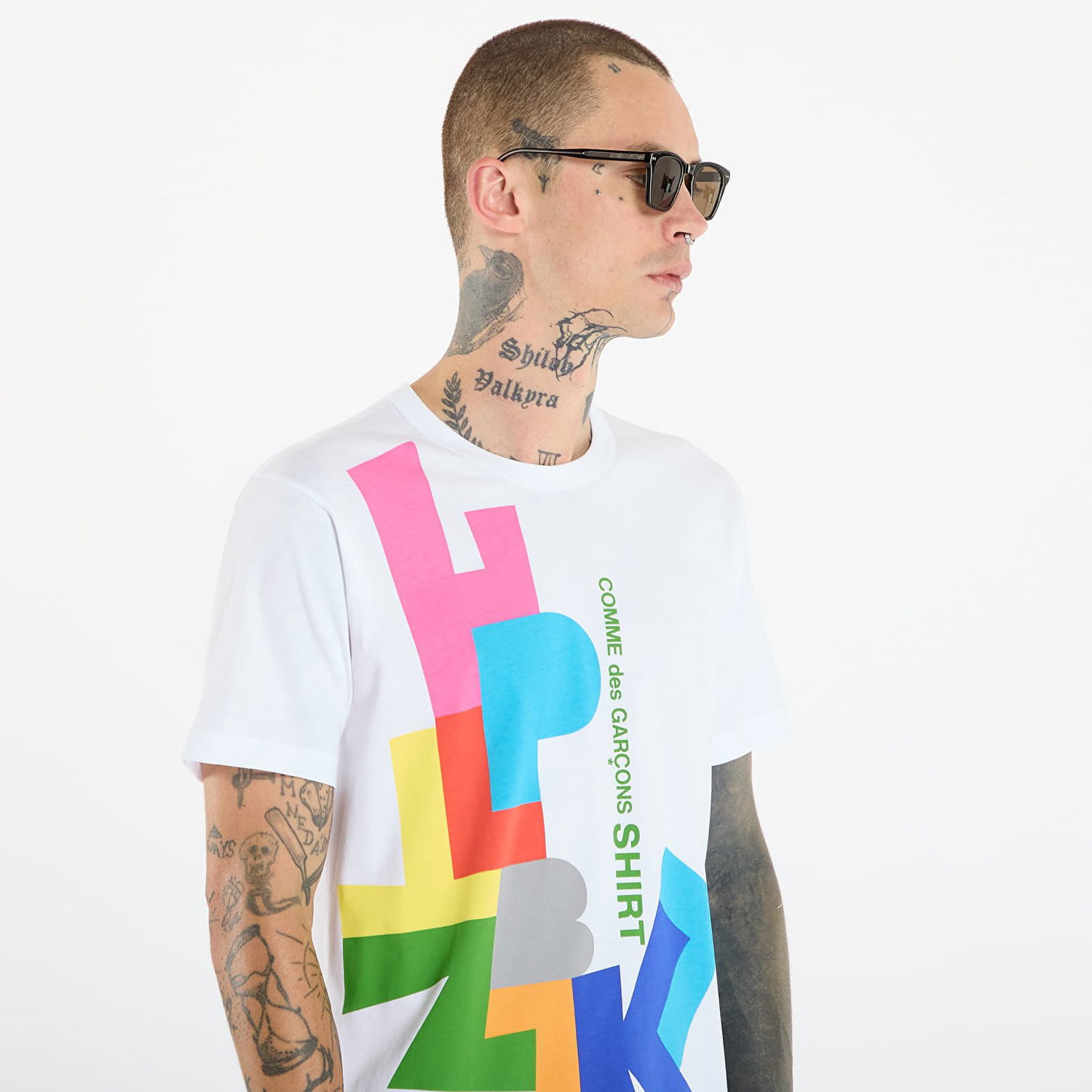 Majica kratkih rukava Comme des Garçons Comme des Garçons SHIRT T-Shirt With Colorful Block Graphic Print Višebojno | FP-T002-W25 White, 1