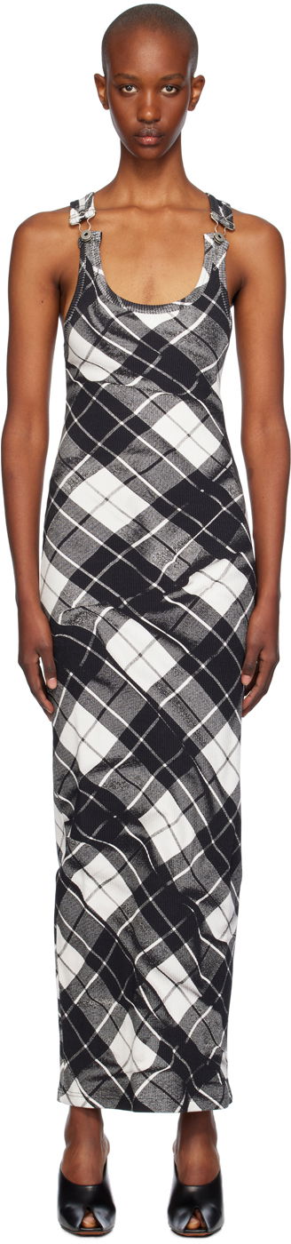 Haljina Jean Paul Gaultier Gaultier Tartan Maxi Dress Crna | 24/31-F-RO302-J565-000201