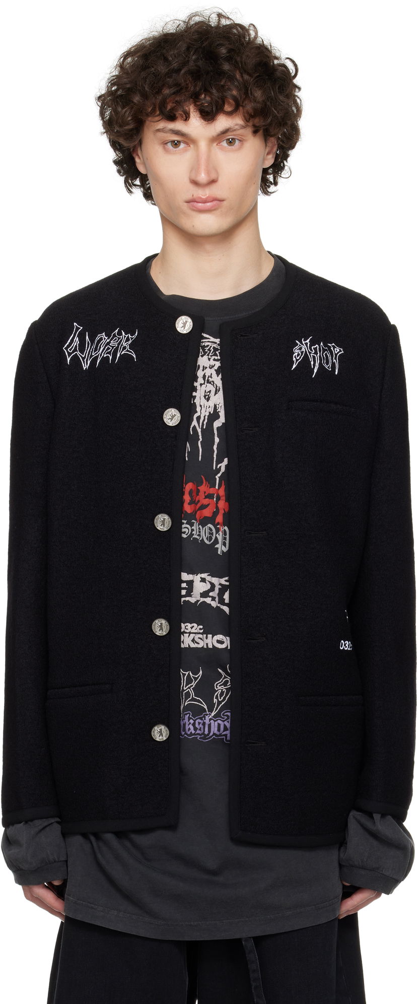 Jakna 032C Ghost Writer Wool Jacket Crna | S25-MRW-1701-000