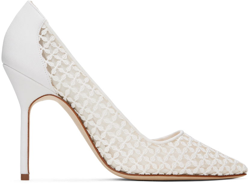 Dodaci Manolo Blahnik Manolo Blahnik BBLA Lace Pumps Bijela | 423-1744