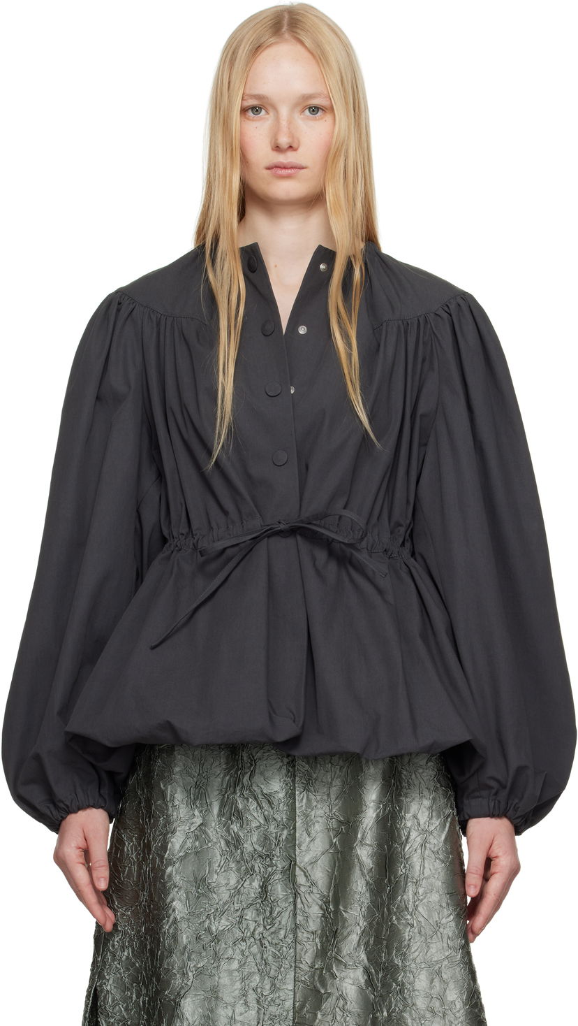 Košulja Dries Van Noten Dries Van Noten Drawstring Peplum Top Crna | 251-010501-1449