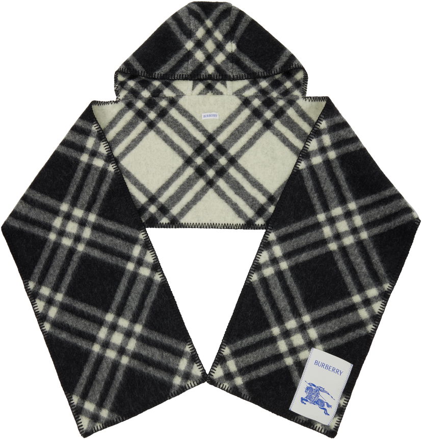 Šal Burberry Burberry Check Hooded Scarf Crna | 8115260