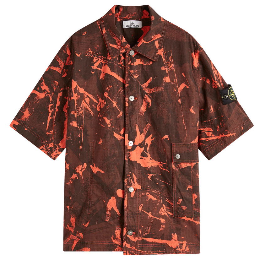 Košulja Stone Island Stone Island Scan Camo Ripstop-OVD Short Sleeve Shirt, Size Large Narančasta | K1S151100012-V0029