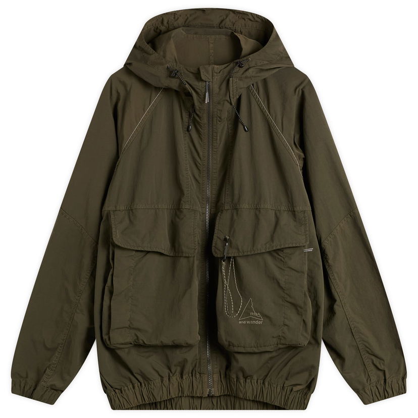 Vjetrovka ROA And Wander Garment Dye Nylon Hooded Jacket Zelena | 5745221536-180