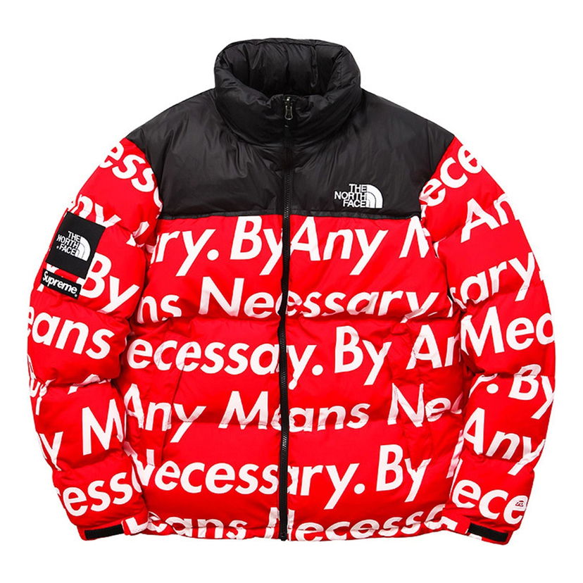 Pernata jakna Supreme Nuptse 'By Any Means' Puffer Jacket Crvena | SUP-FW15-621