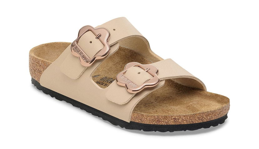 Tenisice i cipele Birkenstock Arizona Flower Buckle Birko-Flor Narrow Fit Sandal Bež | 1030419
