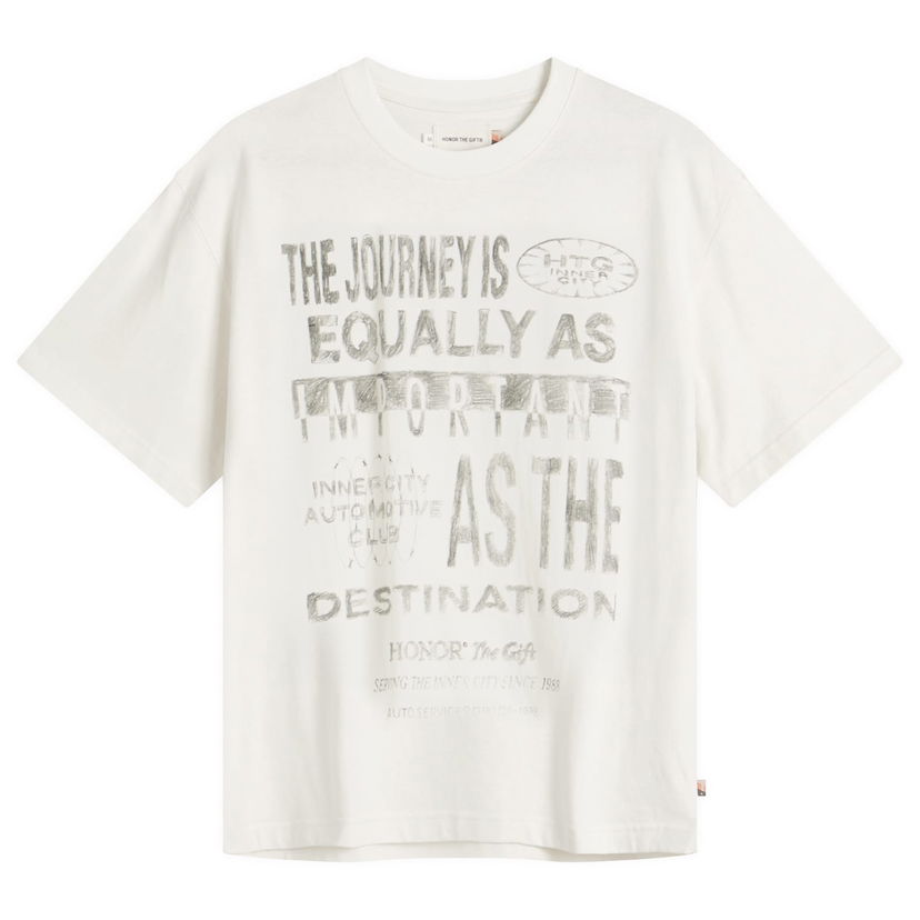 Majica kratkih rukava Honor The Gift Travelled Journey Graphic T-Shirt, Size Large Bijela | HTG250146-WHT
