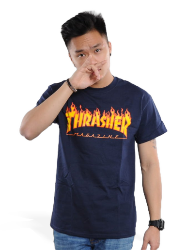 Majica kratkih rukava Thrasher Tee Flame Logo Tamnoplava | 017830