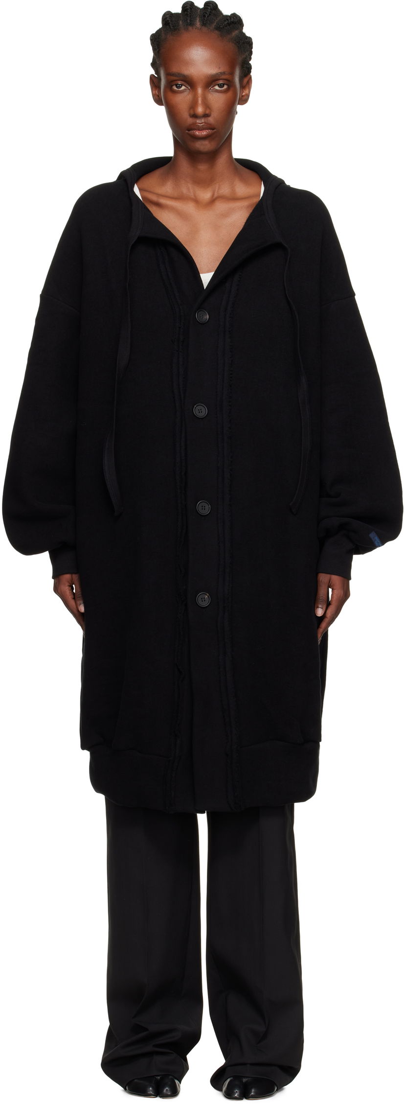 Jakna Yohji Yamamoto YOHJI YAMAMOTO Jersey Twill Button Cardigan Crna | FM-T86-002