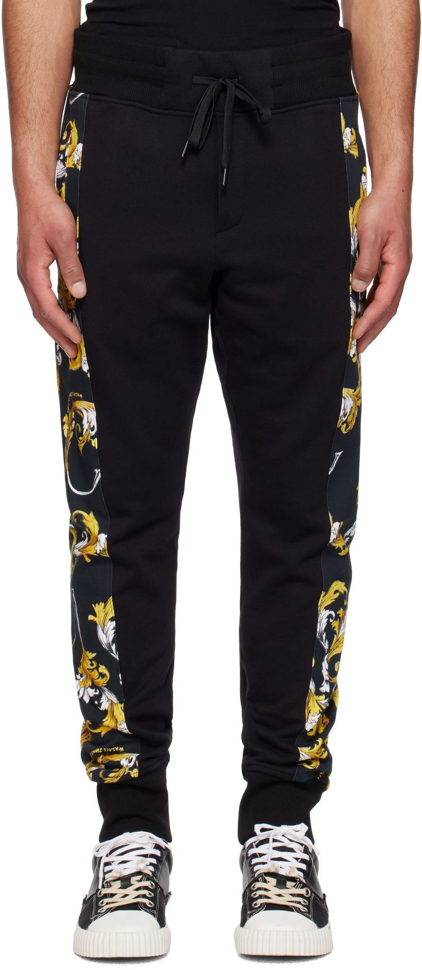 Trenirka Versace Versace Jeans Couture Graphic Trim Sweatpants Crna | E78GAA3C0_EFS189