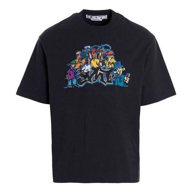 Majica kratkih rukava Off-White Off-White Graffiti Print T-Shirt Crna | OMAA120F22JER0114684