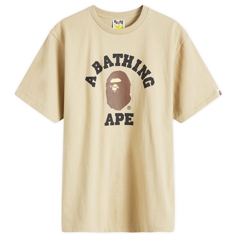 Majica kratkih rukava BAPE A Bathing Ape College T-Shirt Bež | 001TEK301001M-BGE