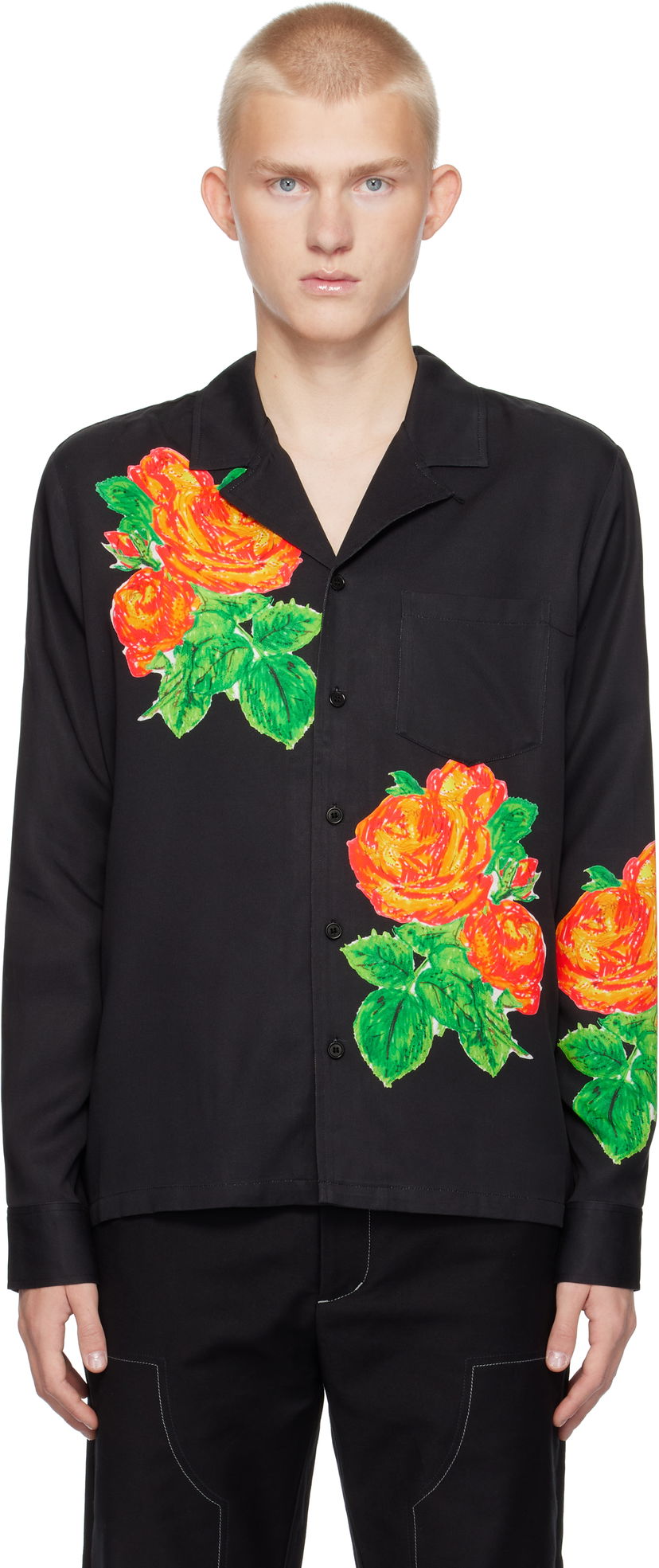 Košulja Soulland Floral Print Shirt Crna | 42076-1313