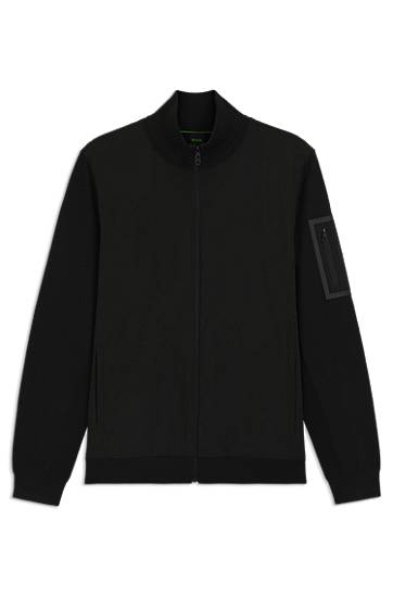 Jakna BOSS Thermoregulating Hybrid Jacket with Zipped Sleeve Pocket Crna | 50541951