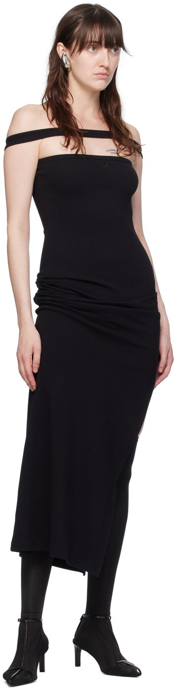 Haljina Courrèges Courrèges Hyperbole Off-the-Shoulder Maxi Dress Crna | 224JRO400JS0121, 3