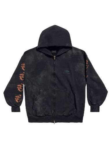 Dukserice Balenciaga Heavy Metal Zip-Up Small Fit Hoodie Crna | 744454TOVD81055