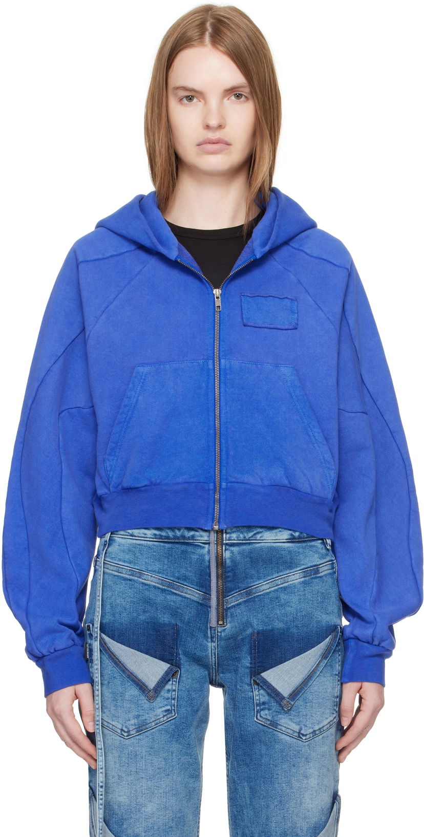 Dukserice Ottolinger Ottolinger Multiline Zip Hoodie Plava | 115-600415-03