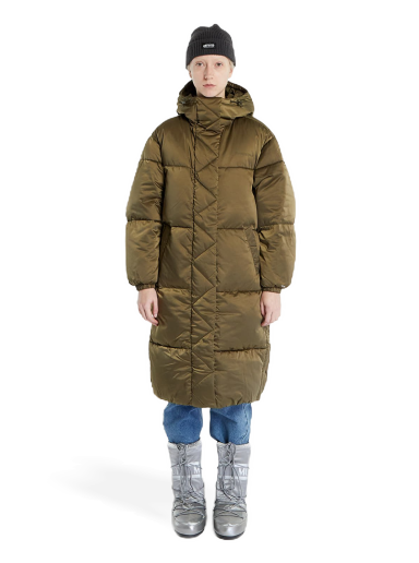 Pernata jakna Tommy Hilfiger Tommy Jeans Long Satin Puffer Smeđa | DW0DW16587 MR1