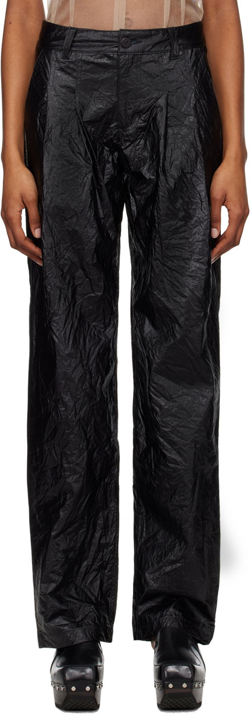 Hlače Eckhaus Latta Pleated Trousers Crna | 9016-EL-SS24-O -