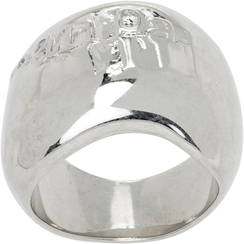 Prsten Jean Paul Gaultier Jean Paul Gaultier Silver-Tone "The Logo" Ring Metalik | 25/03-W-JW002-X053-91