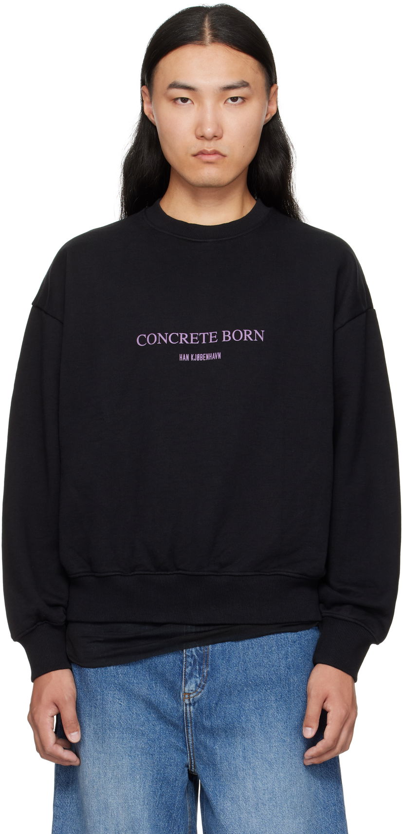 Dukserice Han Kjøbenhavn Han Kjobenhavn Logo Oversized Crewneck Sweatshirt Crna | M-134724