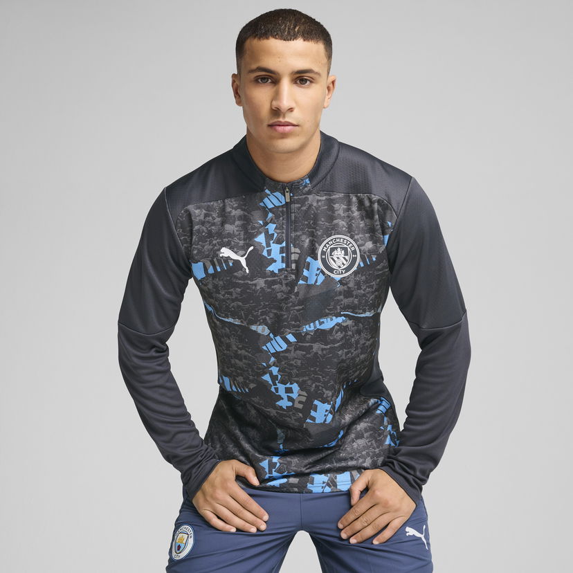 Majica kratkih rukava Puma Manchester City Pre-Match Quarter-Zip Top Crna | 779156_74