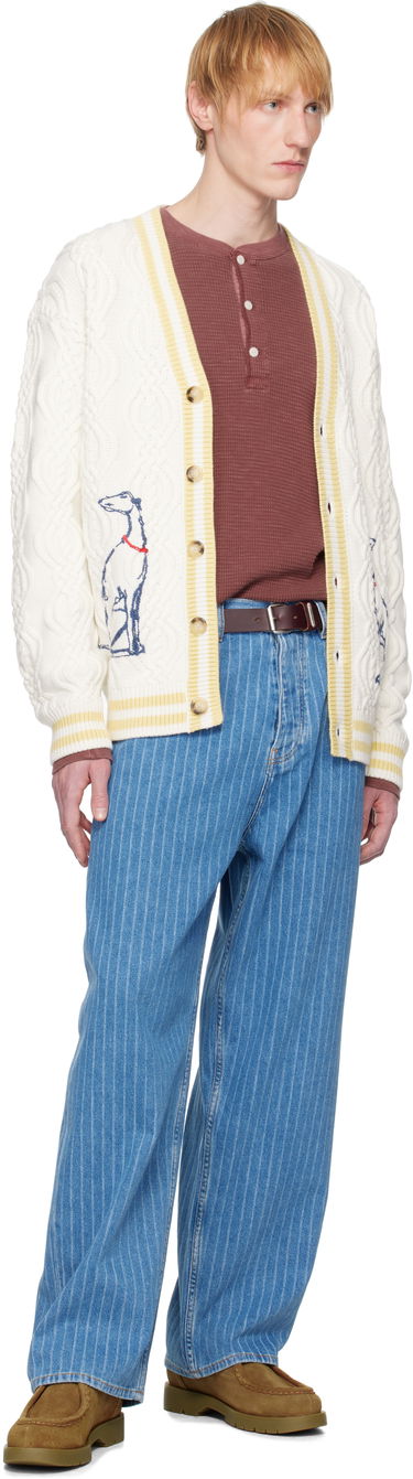 Džemper Drôle de Monsieur Drôle De Monsieur Médicis Knit Cardigan Bijela | G-CA142-WO023-CM, 3