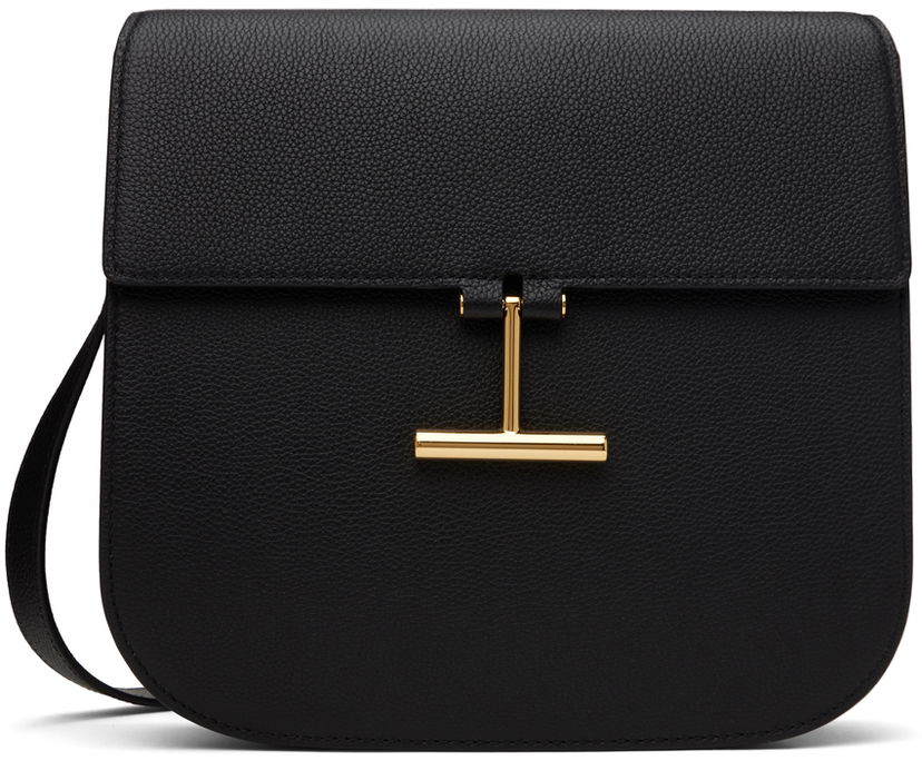 Torba za rame Tom Ford Grain Leather Shoulder Bag Crna | L1761-LCL095G