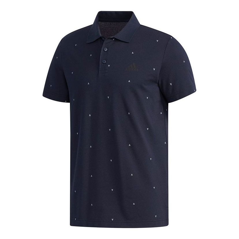 Polo majica adidas Originals Short Sleeve Polo with Allover Logo Print Plava | DY8707