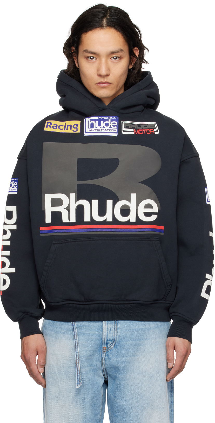 Dukserice Rhude Rhude Petrol Patch Hoodie Tamnoplava | RHSS25HO04012