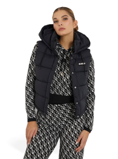 Parka GUESS Sleeveless Puffer Crna | V4RL02WFYE2