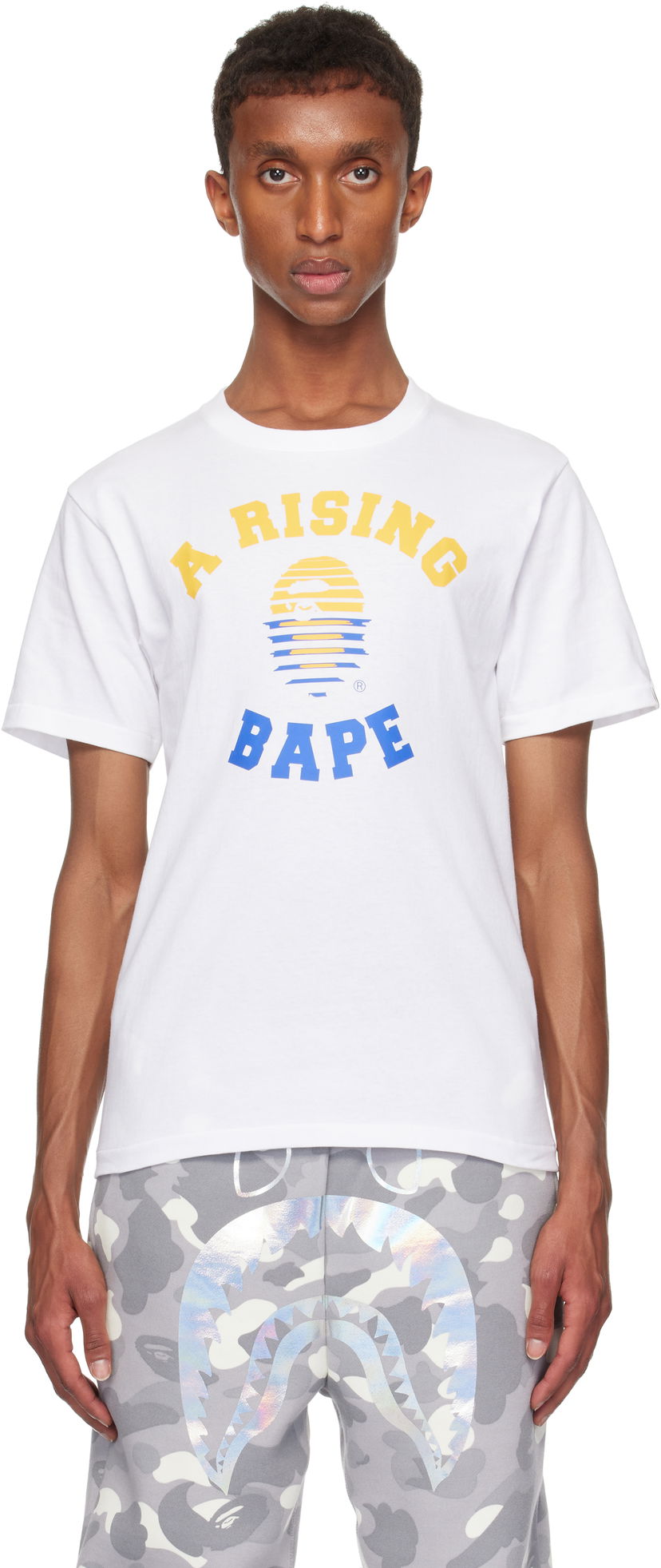 Majica kratkih rukava BAPE 'A Rising' Print T-shirt Bijela | 001TEK301047M