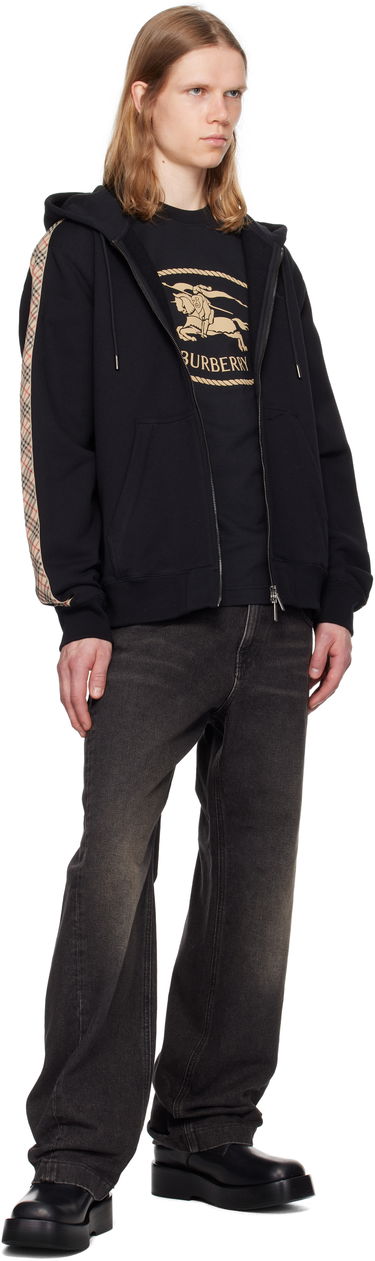 Dukserice Burberry Burberry Check Trim Cotton Zip Hoodie Crna | 8110790, 3