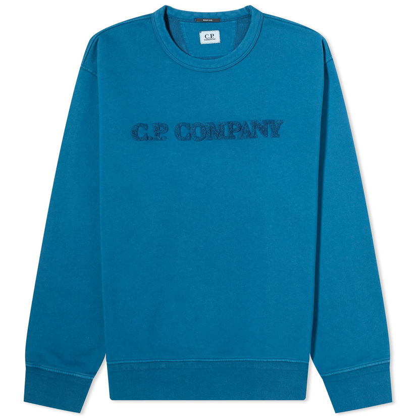 Dukserice C.P. Company Cotton Diagonal Fleece Logo Sweatshirt Plava | CMSS096A-110044R-848