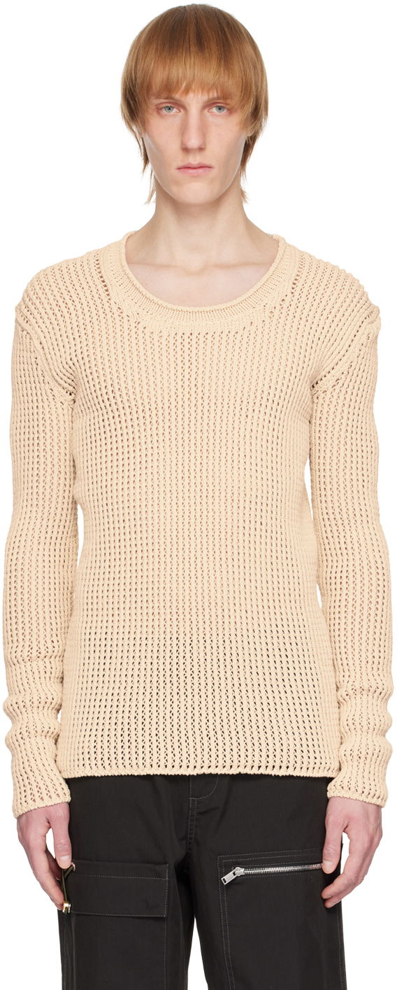 Džemper Dion Lee Grid Knitted Sweater Bež | C7163R23