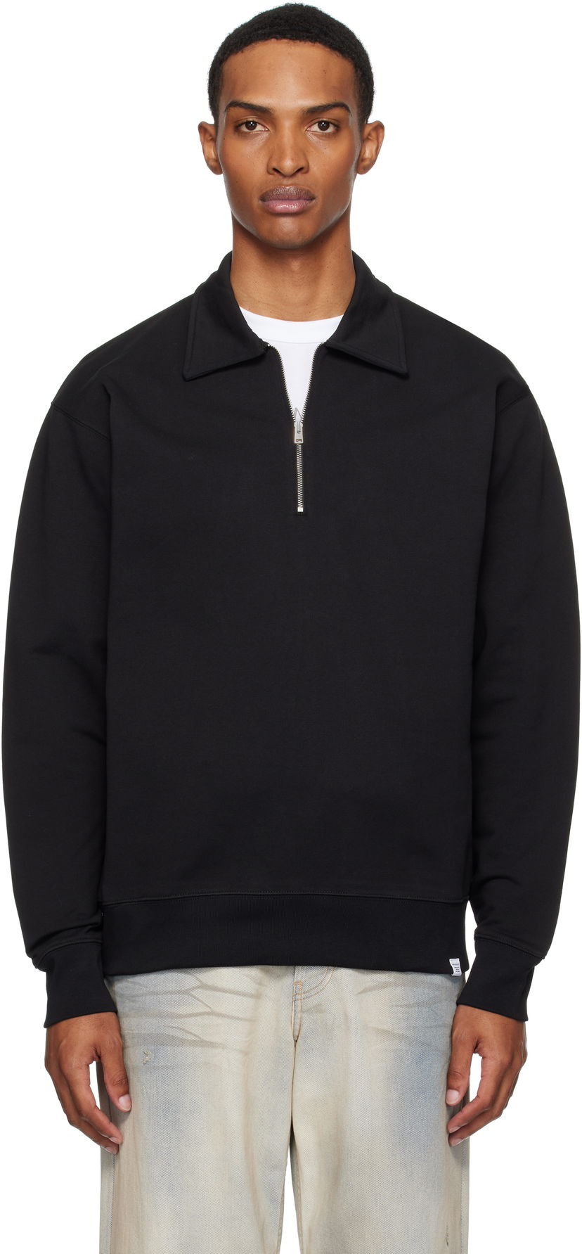 Dukserice NORSE PROJECTS Ketel Relaxed Half Zip Sweatshirt Crna | N20-1381