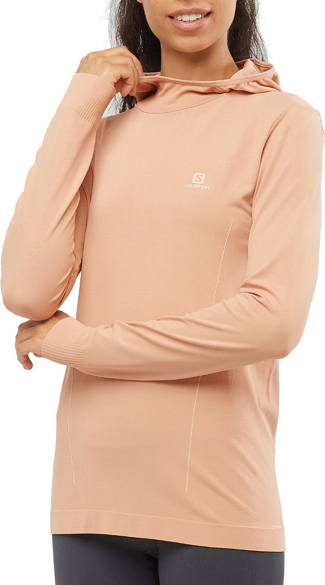 Dukserice Salomon COMET SEAMLESS HOODY W Narančasta | lc1498700