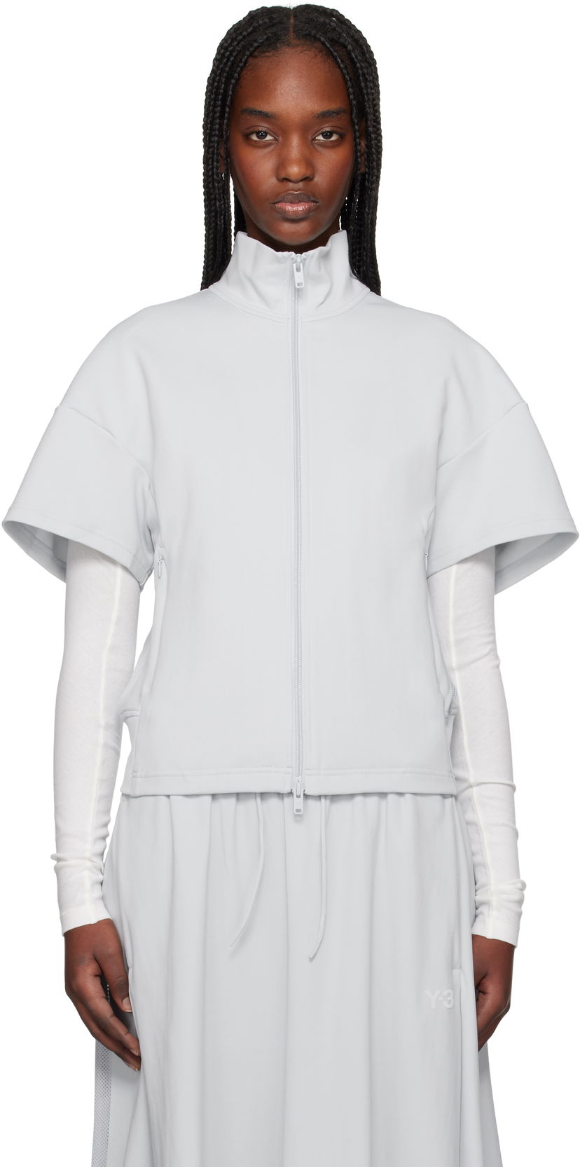 Haljina Y-3 Y-3 Short Sleeve Track Jacket Siva | JL6671