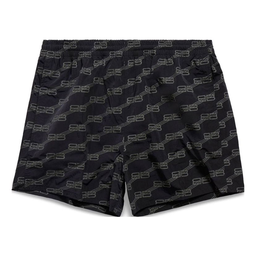 Kratke hlače Balenciaga Logo Print Swim Shorts Crna | 6983194C0B21062