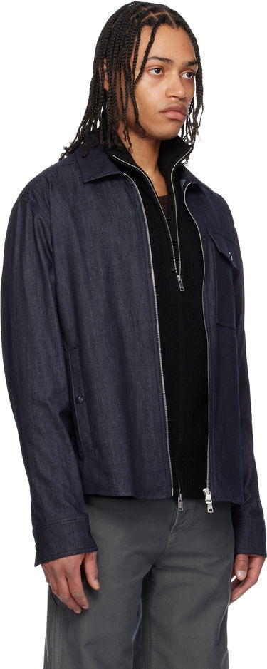 Jakna Moncler Moncler Long Sleeve Zip-Up Denim Jacket Plava | K10912F00017M6688, 1